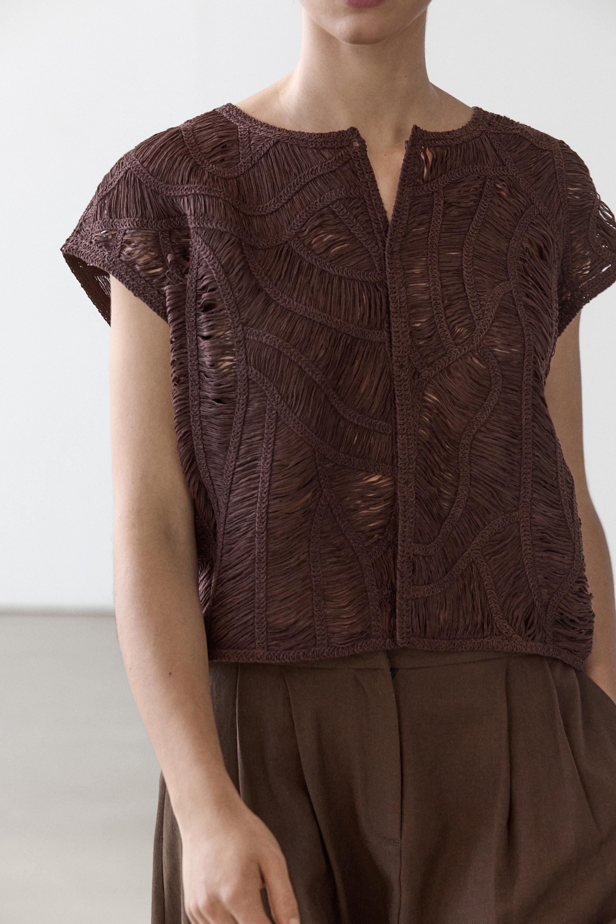 Crochet knit vest